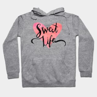 Sweet Life Pink Watercolor Heart Hoodie